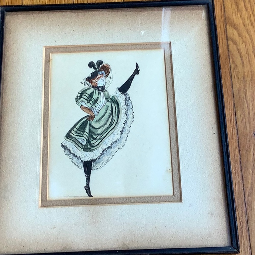 Can can dancer early original art